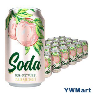 名仁 苏打水汽水 330ml*24罐 整箱装 无糖气泡水蜜桃味 汽水汤力水饮料